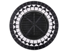 Mozaikový stolek s ohništěm černobílý 68 cm keramika