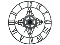 Nástěnné hodiny stříbrné 78 cm kov