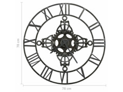 Nástěnné hodiny stříbrné 78 cm kov