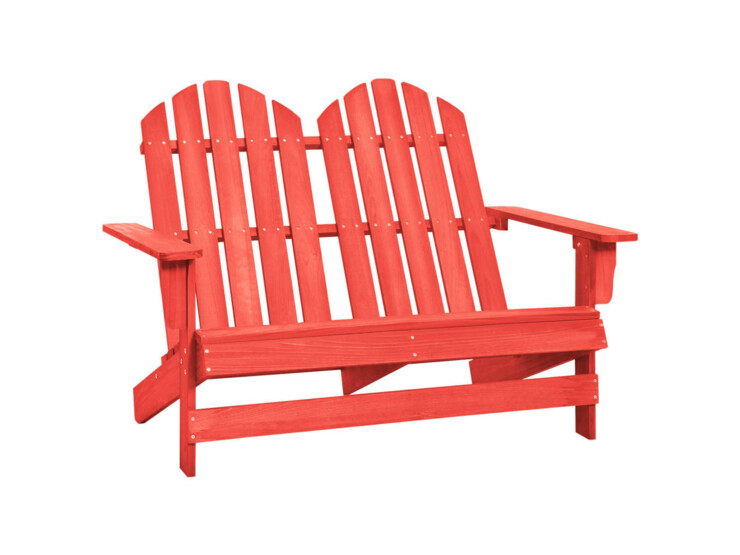 2místná zahradní židle Adirondack masivní jedlové dřevo červená