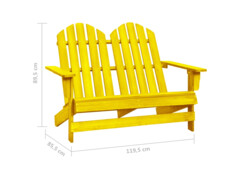 2místná zahradní židle Adirondack masivní jedlové dřevo žlutá