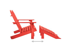 2místná zahradní židle Adirondack s podnožkou jedle červená