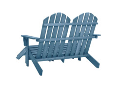 2místná zahradní židle Adirondack s podnožkou jedle modrá