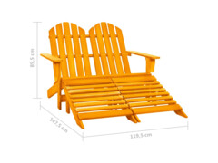 2místná zahradní židle Adirondack s podnožkou jedle oranžová