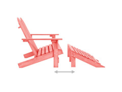 2místná zahradní židle Adirondack s podnožkou jedle růžová