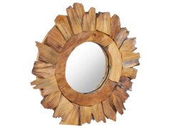 Nástěnné zrcadlo 40 cm teak kulaté