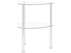 2patrový odkládací stůl průhledný 38 x 38 x 50 cm tvrzené sklo
