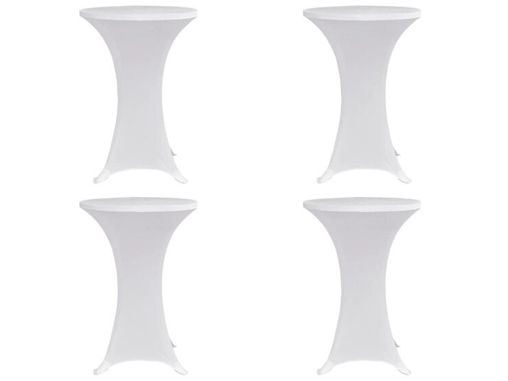 Návlek na koktejlový stůl Ø 60 cm bílý strečový 4 ks