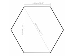 Nůžkový skládací party stran hexagon šedý 3,6 x 3,1 m