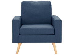 3dílná sedací souprava textil modrá