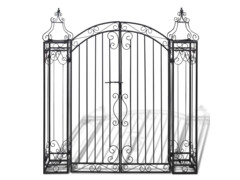 Okrasná zahradní brána kované železo 122 x 20,5 x 134 cm