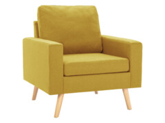 3dílná sedací souprava textil žlutá