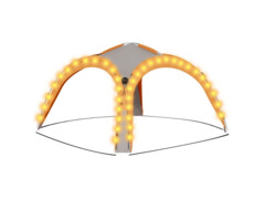 Party stan s LED světly 4 stěny 3,6x3,6x2,3 m šedý a oranžový
