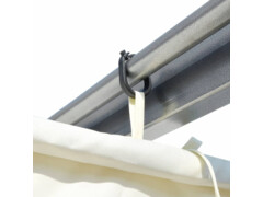 Pergola se zatahovací střechou krémově bílá 3 x 3 m ocel