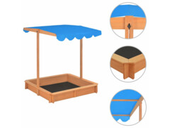 Pískoviště s nastavitelnou stříškou jedlové dřevo modré UV 50