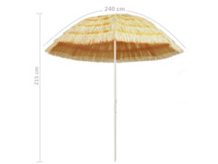 Plážový slunečník v havajském stylu 240 cm přírodní