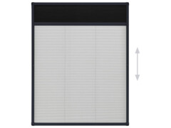 Plisovaná okenní síť proti hmyzu hliník antracitová 60 x 80 cm