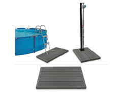 Podlahový prvek pro solární sprchu a bazénové schůdky WPC
