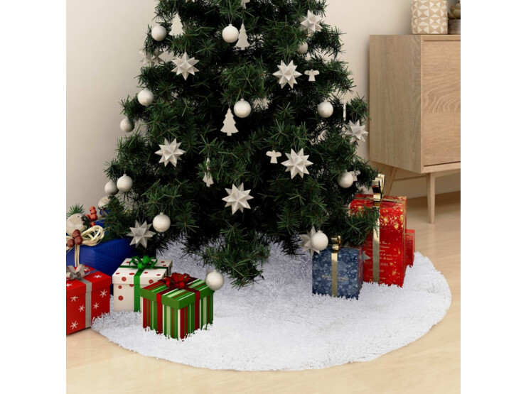 Podložka pod vánoční stromek bílá 122 cm umělá kožešina