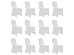 Potahy na židle strečové bílé 12 ks