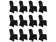 Potahy na židle strečové černé 12 ks