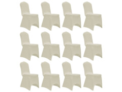 Potahy na židle strečové krémové 12 ks