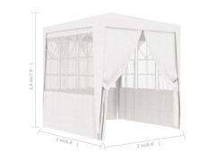 Profesionální party stan s bočnicemi 2 x 2 m bílý 90 g/m²