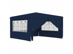 Profesionální party stan s bočnicemi 4 x 4 m modrý 90 g/m²