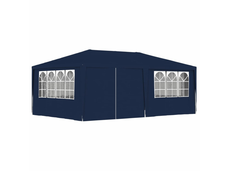 Profesionální party stan s bočnicemi 4 x 6 m modrý 90 g/m²