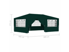 Profesionální party stan s bočnicemi 4 x 6 m zelený 90 g/m²