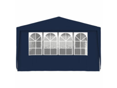 Profesionální party stan s bočnicemi 4 x 9 m modrý 90 g/m²