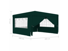 Profesionální party stan s bočnicemi 4x4 m zelený 90 g/m²