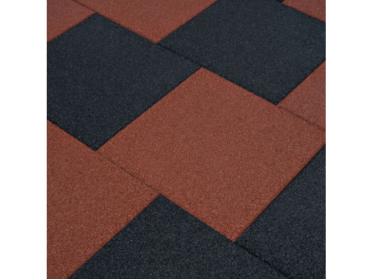 Protipádové dlaždice 24 ks pryžové 50 x 50 x 3 cm červené