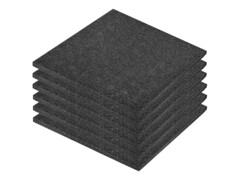 Protipádové dlaždice 6 ks černé 50 x 50 x 3 cm pryžové