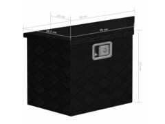 Přepravní hliníkový box 70 x 24 x 42 cm lichoběžníkový černý