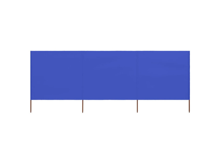 3dílná zástěna proti větru látková 400 x 120 cm azurově modrá