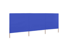 3dílná zástěna proti větru látková 400 x 160 cm azurově modrá