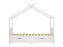 Rám dětské postele se zásuvkami bílý masivní borovice 90x200 cm