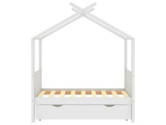Rám dětské postele se zásuvkou bílý masivní borovice 70x140 cm