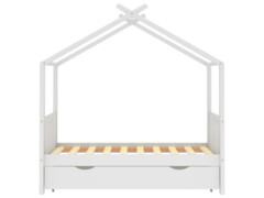 Rám dětské postele se zásuvkou bílý masivní borovice 80x160 cm