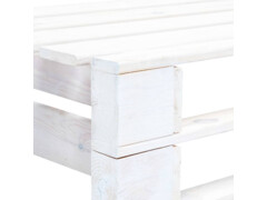 Rohová zahradní lavice z palet dřevo bílá