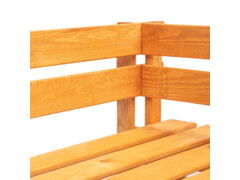 Rohová zahradní lavice z palet dřevo medově hnědá