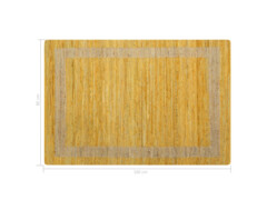Ručně vyrobený koberec z juty žlutý 120 x 180 cm