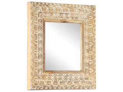 Ručně vyřezávané zrcadlo 50 x 50 x 2,6 cm masivní mangovník
