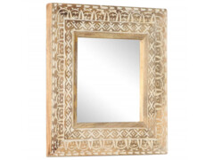 Ručně vyřezávané zrcadlo 50 x 50 x 2,6 cm masivní mangovník
