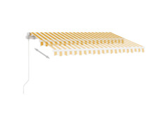 Ručně zatahovací markýza s LED světlem 300 x 250 cm žlutobílá