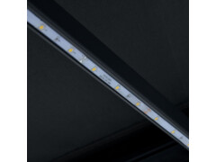 Ručně zatahovací markýza s LED světlem 350 x 250 cm antracitová