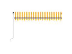 Ručně zatahovací markýza s LED světlem 350 x 250 cm žlutobílá