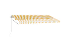 Ručně zatahovací markýza s LED světlem 400 x 350 cm žlutobílá