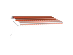 Ručně zatahovací markýza s LED světlem 400x300 cm oranžovohnědá